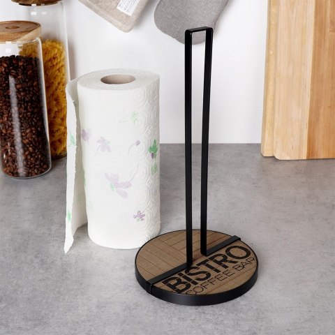 Stojak na ręcznik papierowy kuchenny XXL metalowy czarny BISTRO 32cm VILDE 229103