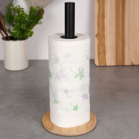 Stojak na ręcznik papierowy kuchenny XXL metalowy czarny VILDE 229099