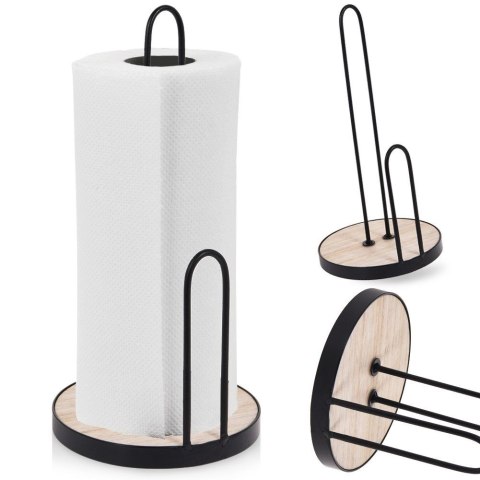 Stojak uchwyt na ręcznik papierowy kuchenny duży metalowy czarny 30 cm EXCELLENT HOUSEWARE 730174