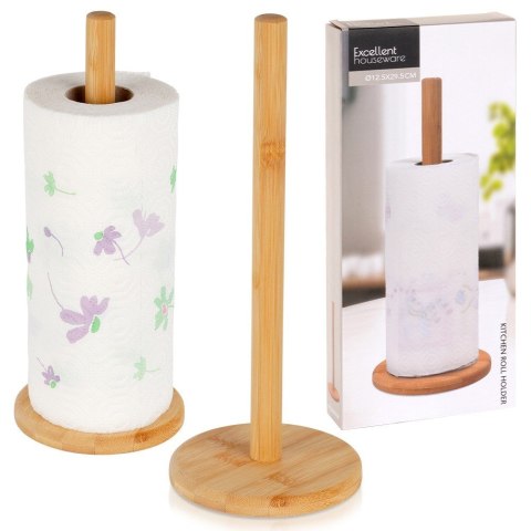 Uchwyt stojak na ręcznik kuchenny papierowy DUŻY XXL drewniany 29.5cm EXCELLENT HOUSEWARE 229186