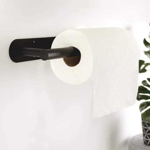 Uchwyt wieszak na ręcznik papierowy kuchenny ścienny stalowy czarny VILDE 569697