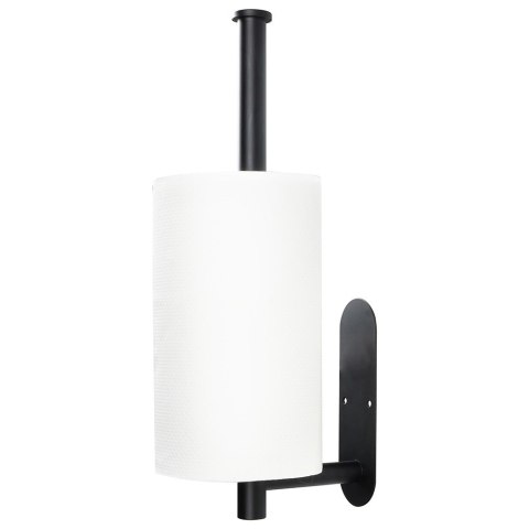 Uchwyt wieszak na ręcznik papierowy kuchenny ścienny stalowy czarny VILDE 569697