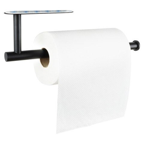 Uchwyt wieszak na ręcznik papierowy kuchenny ścienny stalowy czarny VILDE 569697