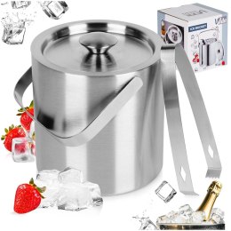 Wiaderko do lodu ze szczypcami stalowe termiczne cooler wiadro na lód VILDE 259687