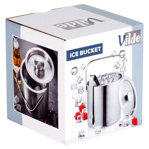 Wiaderko do lodu ze szczypcami stalowe termiczne cooler wiadro na lód VILDE 259687