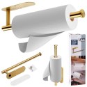 Wieszak UCHWYT na ręcznik papierowy kuchenny ścienny stalowy złoty VILDE 229138