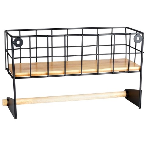 Wieszak uchwyt na ręcznik kuchenny ścienny półka kuchenna czarny VILDE 229060