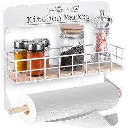 Wieszak uchwyt na ręcznik papierowy duży wiszący półka kuchenna biały EXCELLENT HOUSEWARE 229085
