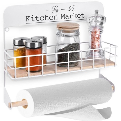 Wieszak uchwyt na ręcznik papierowy duży wiszący półka kuchenna biały EXCELLENT HOUSEWARE 229085