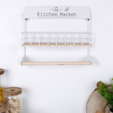 Wieszak uchwyt na ręcznik papierowy duży wiszący półka kuchenna biały EXCELLENT HOUSEWARE 229085
