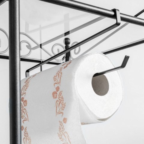 Wieszak uchwyt na ręcznik papierowy kuchenny wiszący metalowy czarny VILDE 730133