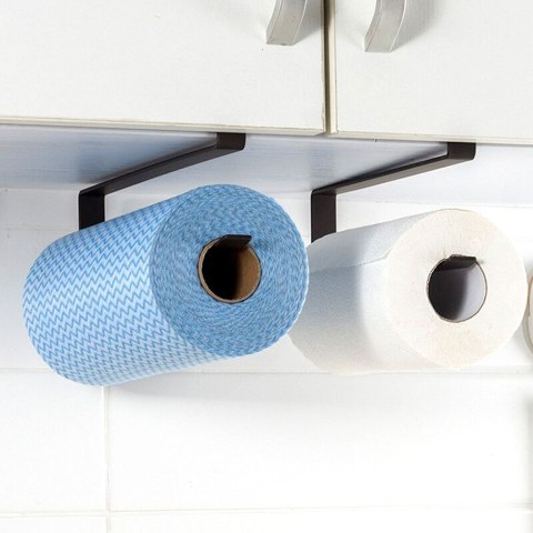 Wieszak uchwyt na ręcznik papierowy kuchenny wiszący metalowy czarny VILDE 730133