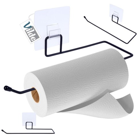 Wieszak uchwyt na ręcznik papierowy kuchenny wiszący ścienny czarny VILDE 229081