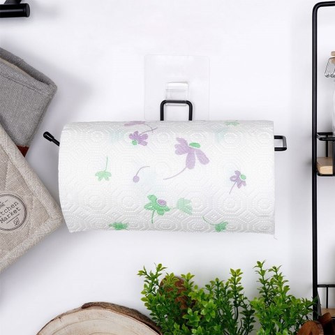 Wieszak uchwyt na ręcznik papierowy kuchenny wiszący ścienny czarny VILDE 229081