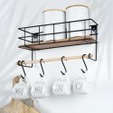 Wieszak uchwyt na ręcznik papierowy ścienny półka kuchenna czarny VILDE 569383