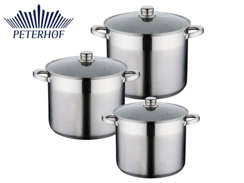 GARNKI 6 ELE STOCK POT PETERHOF ALDEN 12L / 9.5L / 7.5L PH-15199 GARNKI 6 ELE STOCK POT PETERHOF ALDEN 12L / 9.5L / 7.5L PH-15199