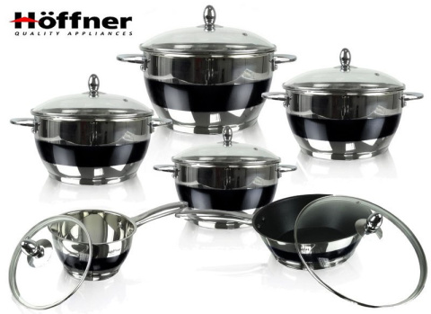 GARNKI HOFFNER ELEGANCE BLACK 12 ELE. HF-9969-BK GARNKI HOFFNER ELEGANCE BLACK 12 ELE. HF-9969-BK