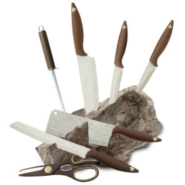 ZESTAW NOŻY MARMUROWYCH 8 ELE. BLAUMANN BEIGE SAPPHIRE BL-KS-0014