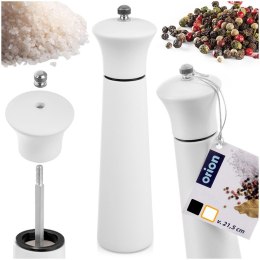 Młynek do pieprzu i soli przypraw ręczny drewniany biały 21.5cm ORION 130235