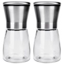 Młynek ręczny do pieprzu i soli przypraw szklany młynki ręczne 2-ele VILDE 259608