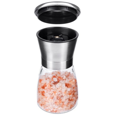 Młynek ręczny do pieprzu i soli przypraw szklany młynki ręczne 2-ele VILDE 259608