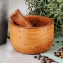 Moździerz kuchenny do przypraw leków ucierania ziół drewniany EXCELLENT HOUSEWARE 259691