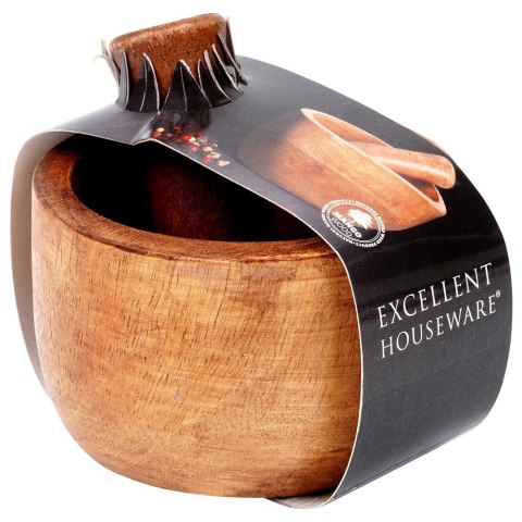 Moździerz kuchenny do przypraw leków ucierania ziół drewniany EXCELLENT HOUSEWARE 259691
