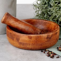 Moździerz kuchenny do przypraw ziół leków drewniany EXCELLENT HOUSEWARE 259692