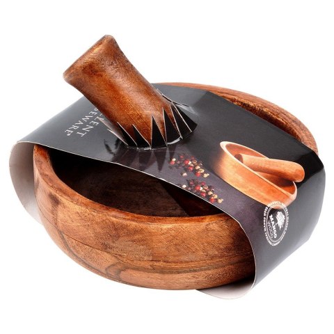 Moździerz kuchenny do przypraw ziół leków drewniany EXCELLENT HOUSEWARE 259692