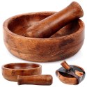Moździerz kuchenny do przypraw ziół leków drewniany EXCELLENT HOUSEWARE 259692