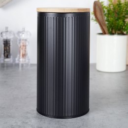 Pojemnik kuchenny na żywność jedzenie czarny z bambusową pokrywką 1.6L VILDE 259239