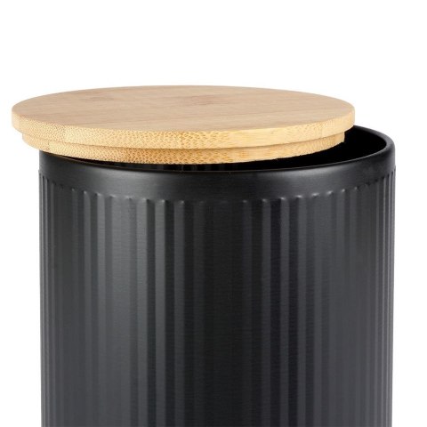 Pojemnik kuchenny na żywność jedzenie czarny z bambusową pokrywką 1.6L VILDE 259239