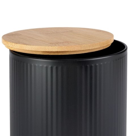 Pojemnik kuchenny na żywność jedzenie czarny z bambusową pokrywką 1.7L VILDE 259238
