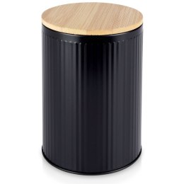 Pojemnik kuchenny na żywność jedzenie czarny z bambusową pokrywką 1L VILDE 259237