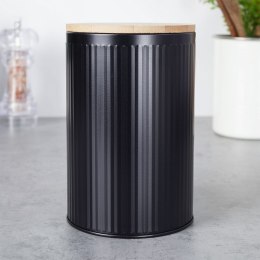 Pojemnik kuchenny na żywność jedzenie czarny z bambusową pokrywką 1L VILDE 259237