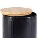 Pojemnik kuchenny na żywność jedzenie czarny z bambusową pokrywką 1L VILDE 259237
