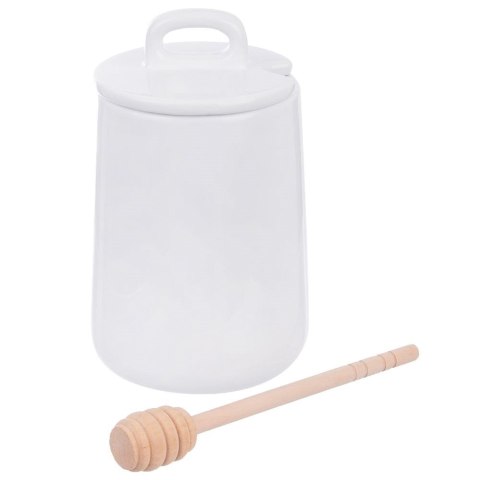 Pojemnik na miód z łyżką do miodu słoik porcelanowy WHITELINE 470 ml ORION 142288