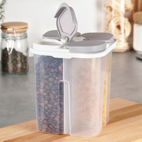 Pojemnik na produkty sypkie płatki mąkę kawę z dozownikiem dzielony 1.8L EXCELLENT HOUSEWARE 229165