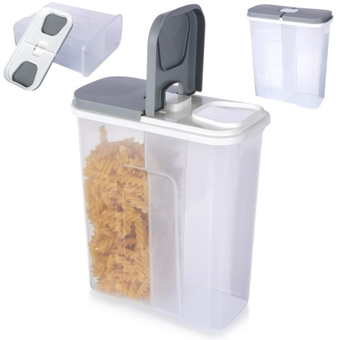 Pojemnik na produkty sypkie płatki mąkę kawę z dozownikiem dzielony 2.8L EXCELLENT HOUSEWARE 259390