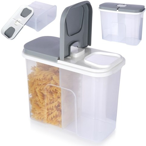 Pojemnik na produkty sypkie płatki mąkę kawę z dozownikiem dzielony 2L EXCELLENT HOUSEWARE 259389