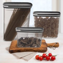 Pojemnik na produkty sypkie suche makaron z dozownikiem szary GREY 1.25L ORION 127169