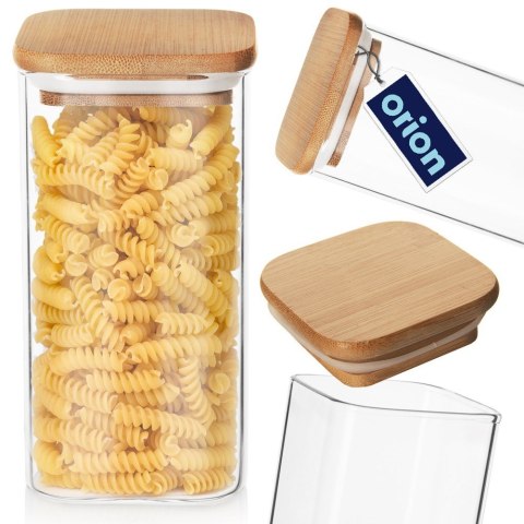 Pojemnik na produkty sypkie suche szklany z pokrywką i uszczelką 1.5L ORION 127587