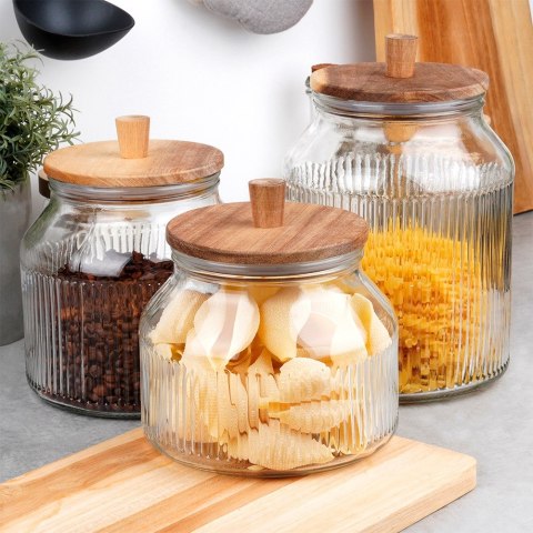 Pojemnik na produkty sypkie suche szklany z pokrywką i uszczelką 1.7L EXCELLENT HOUSEWARE 229209