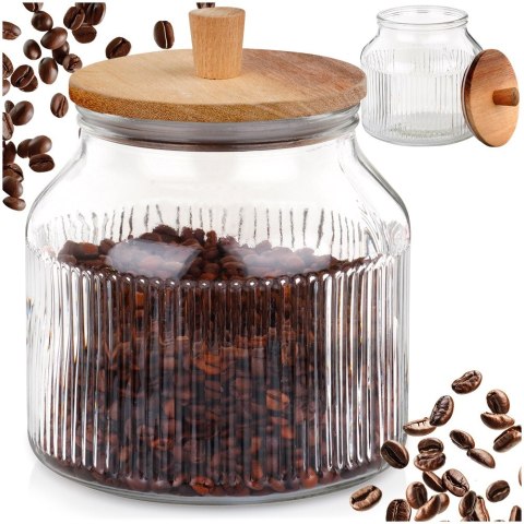 Pojemnik na produkty sypkie suche szklany z pokrywką i uszczelką 2.2L EXCELLENT HOUSEWARE 229210