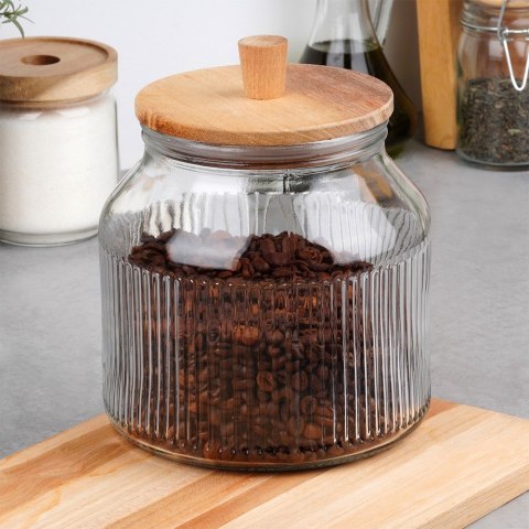 Pojemnik na produkty sypkie suche szklany z pokrywką i uszczelką 2.2L EXCELLENT HOUSEWARE 229210