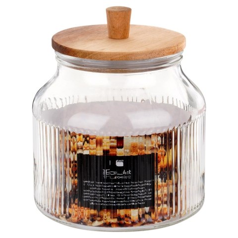 Pojemnik na produkty sypkie suche szklany z pokrywką i uszczelką 2.2L EXCELLENT HOUSEWARE 229210