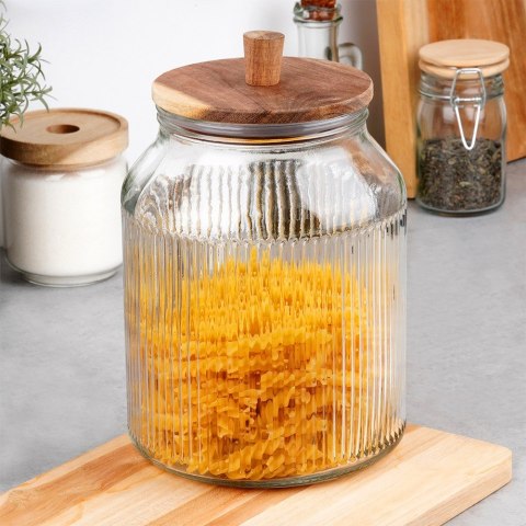 Pojemnik na produkty sypkie suche szklany z pokrywką i uszczelką 3L EXCELLENT HOUSEWARE 229211