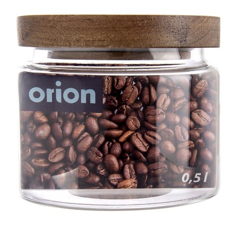 Pojemnik na produkty sypkie suche szklany z pokrywką uszczelką 500ml ORION 154501