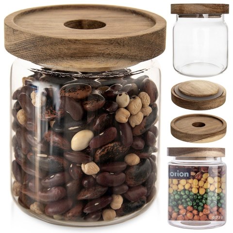 Pojemnik na produkty sypkie suche szklany z pokrywką uszczelką 730ml ORION 154502