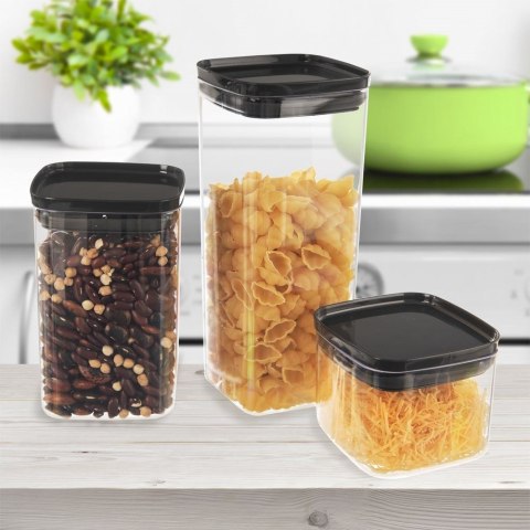 Pojemnik na produkty sypkie suche z pokrywką uszczelką kwadrat 700ml ORION 127174